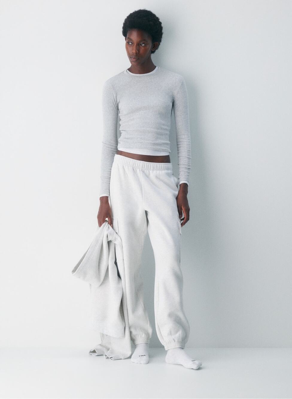 Aritzia TNA | Beige Loungewear Casual Athlesuire Cargo Cuffed Sweatpants XXS